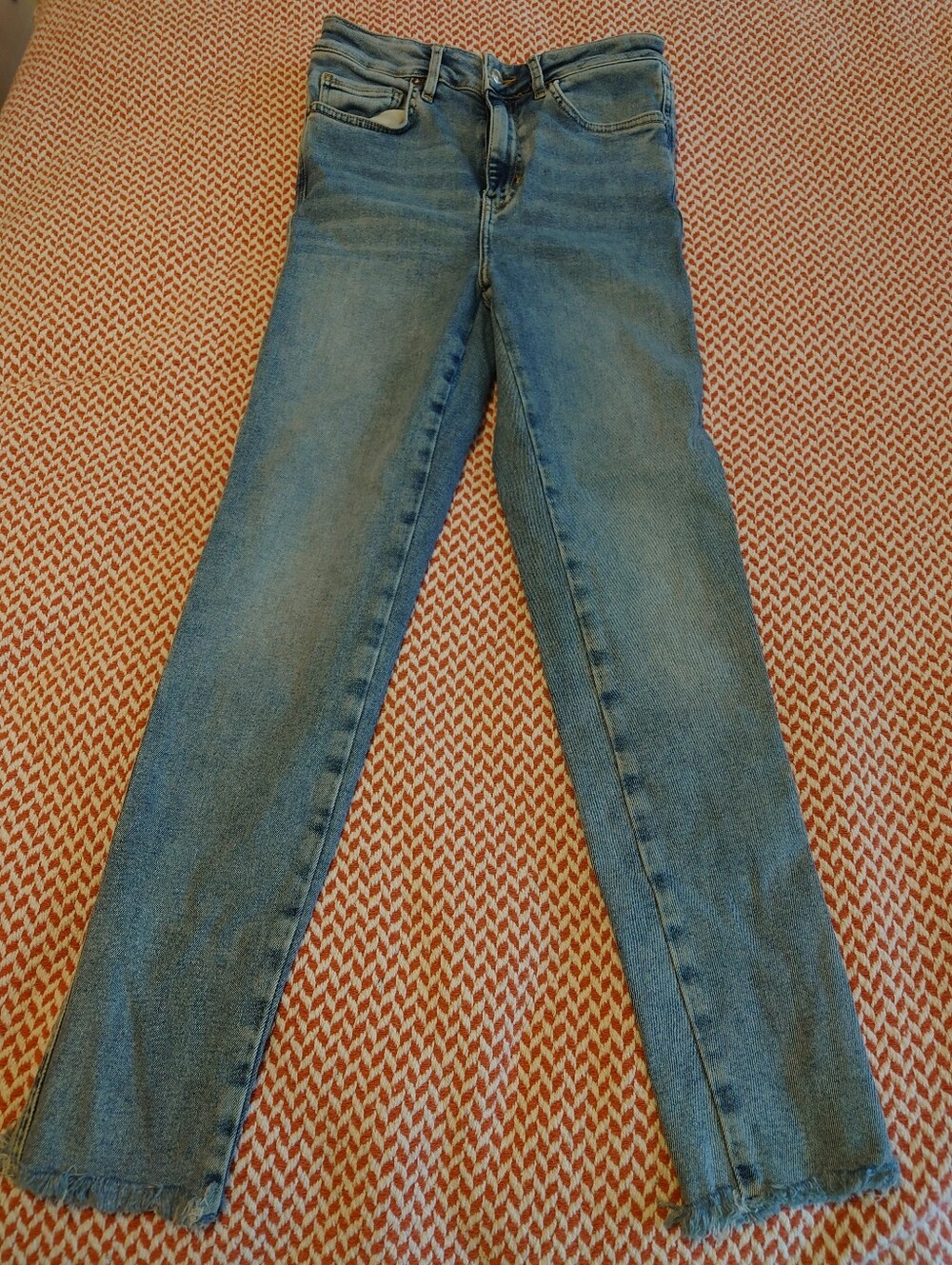 Free People Light Wash Jeans with Frayed Hem